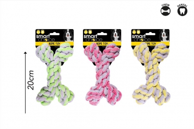 Smart Choice Bone Shaped Rope Tug Dog Toy ( Assorted )