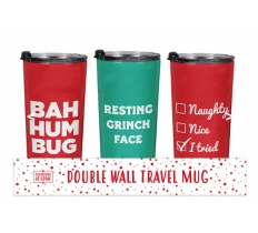 Christmas Slogan Travel Cup ( Assorted Designs )