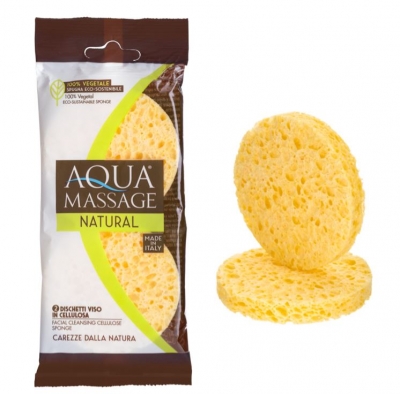 Aqua Massage 2 Pack Facial Cleansing Cellulose Sponge