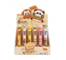 Cute Hamburger Multi Colour Pen with Topper (8 Colours)