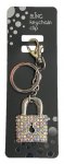 Bling Padlock Keyring With Keychain & Clip