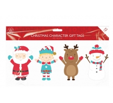 Xmas Figures Foil Tags 12 Pack