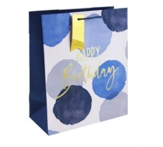 Blue W Colour Happy Birthday Gift Bag