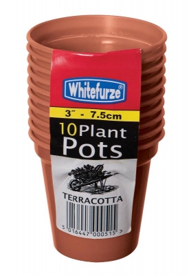 Whitefurze 7.5cm 3" Pot Set Of 10 Terracotta