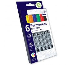 Stationery Permanent Markers 6 Pack