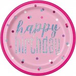 8 Pack Glitz Pink 9" Plates