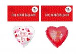 Valentines Day Printed Heart Balloon 18"