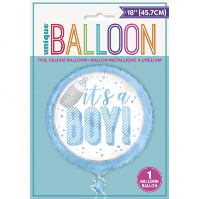 Blue It's A Boy Round Foil Balloon 18"