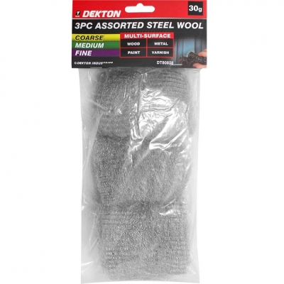 Dekton Assorted Steel Wool 30g 3 Pack