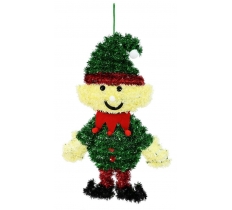 Hanging Tinsel Elf Plaque