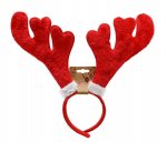 Headband Red Plush Antlers