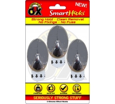 SERIOUSLY STRONG REMOVABLE HOOK CHROME 3 Pack