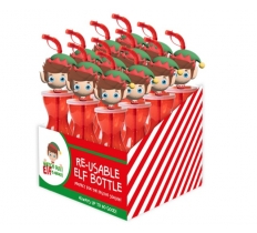 Elf Head Plastic Bottle With Flexi Straw