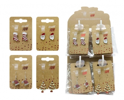 Christmas Novelty Earrings ( Assorted Designs )