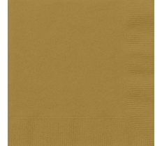 Gold Solid Paper Napkins 20 Pack