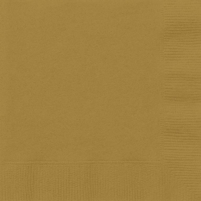 Gold Solid Paper Napkins 20 Pack