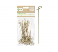 Eco Connection 30 Pack 12cm Top Knot Bamboo Skewer