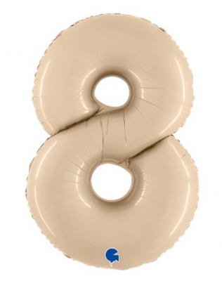 Cream 40" Number 8 Satin Foil Balloon ( 1 )