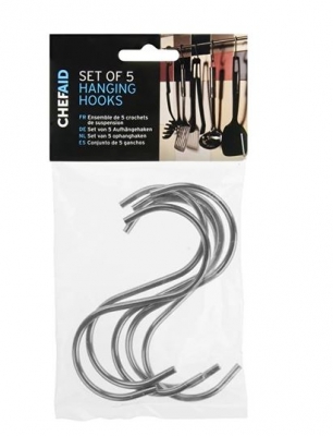 Chef Aid Stainless Steel ' S ' Hooks 5 Pack