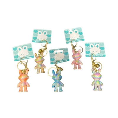 Bunny Rabbit Acrylic Sparkling Keyring ( Assorted Colours )