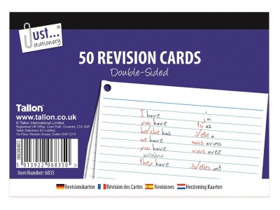 50 Revision Cards 10.5 x 15cm Double sided