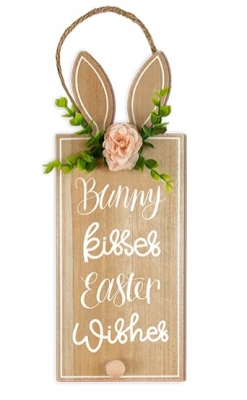 Easter Bunny Hanging Plaque 34cm x 13cm