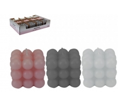 Square Bubble Candle 3 Assorted