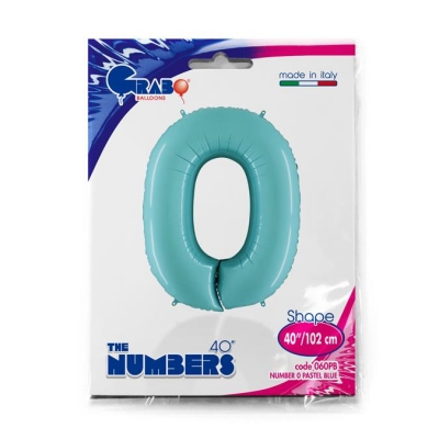 Number 0 Pastel Blue 40" Single Pack