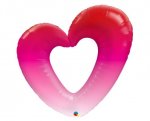 42" Pink Ombre Heart Shape Balloon