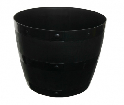 Barrel 50cm Planter Black