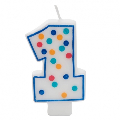 Number 1 Polka Dot Birthday Candle