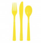 Yellow Neon Assorted Cutlery 18 Pack