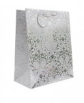 Christmas Silver Damask Gift Bag Large