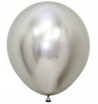 Reflex Silver Latex Balloons 18"/45cm- 15 Pack