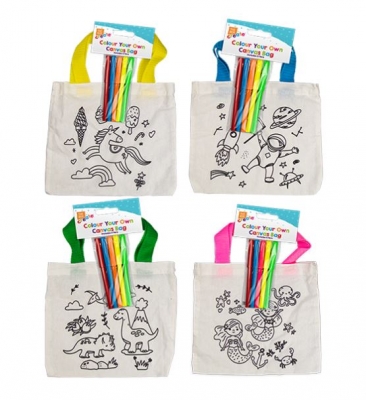 Colour In Your Own Canvas Bag