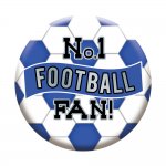 Football Badges 5.5cm - Blue and White