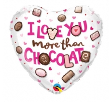 Qualatex 18" Heart I Love You More Than Chocolate