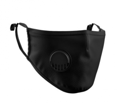 Black Cotton Mask Covering With Valve