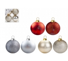 Christmas 10cm Baubles 4 Pack ( Assorted Colours )