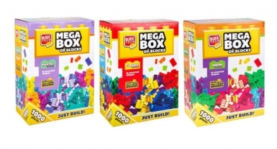 1000 Assorted Blocks- Primary/ Pastel/ Neon