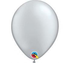 Qualatex 5" Plain Latex Round Silver 100Ct