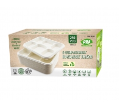 Food Tray Bagasse 6 Compartment 32 x 22cm 50pc