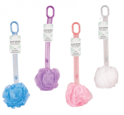 Bath Ball Brush Plastic Handle