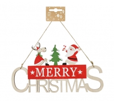 Merry Christmas Santa Sign 30Cm