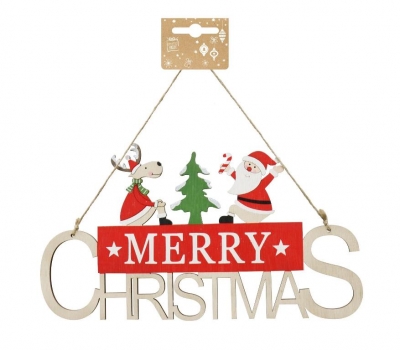 Merry Christmas Santa Sign 30Cm