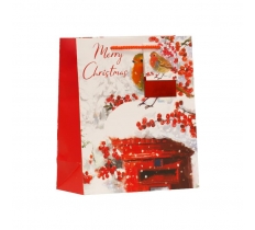 Robin On Post Box Medium Bag