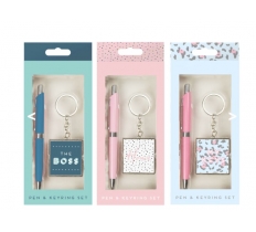 Novelty Pen And Keyring Gift Set