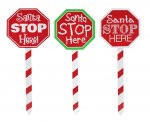 Santa Stop Here Stake 40cm ( Assorted Designs )