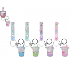 Liquid Filled Charm Keyring With Strap Slurpy Design