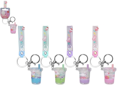 Liquid Filled Charm Keyring With Strap Slurpy Design